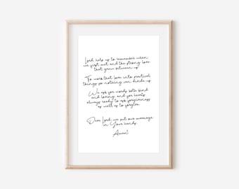 Marriage Prayer Printable Wall Art -- Wedding Gift, Digital Printable Wall Art, Catholic Prayer Print, Marriage Blessing, Christian Gift