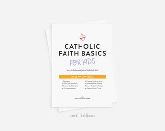 Catholic Kids Printable Faith Bundle -- Beginner Catholic Faith Basics for Kids, Catholic School Printable, Catholic Homeschool Bundle