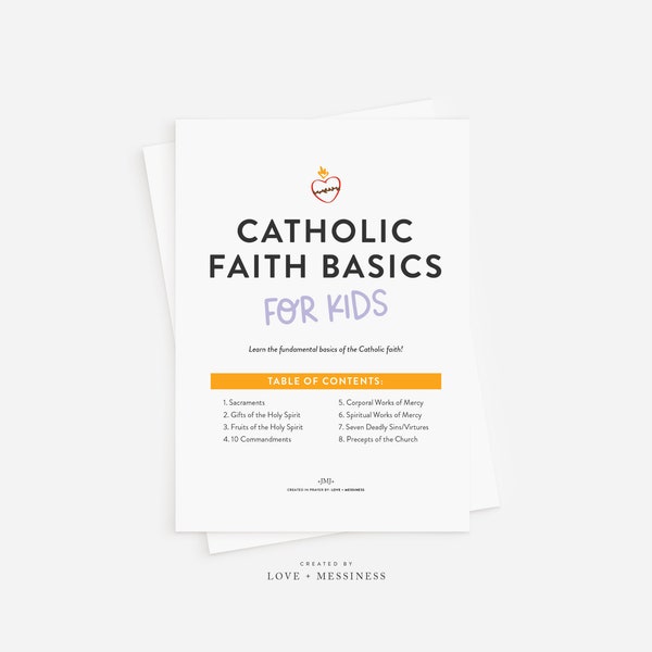 Catholic Kids Printable Faith Bundle -- Beginner Catholic Faith Basics for Kids, Catholic School Printable, Catholic Homeschool Bundle