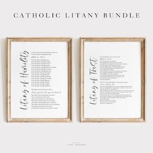 Catholic Litany BUNDLE - Litany of Trust & Litany of Humility Prayer Printable, Catholic Home Decor Print, Catholic Prayer Printable