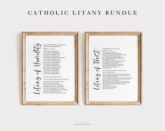 Catholic Litany BUNDLE - Litany of Trust & Litany of Humility Prayer Printable, Catholic Home Decor Print, Catholic Prayer Printable