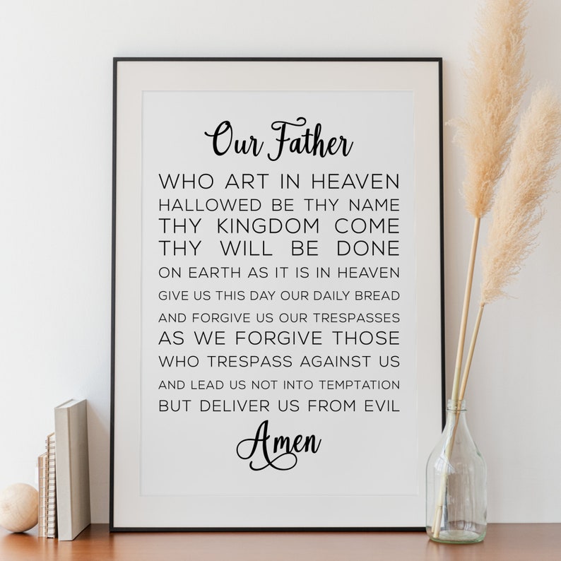 printable our father prayer the lords prayer catholic etsy