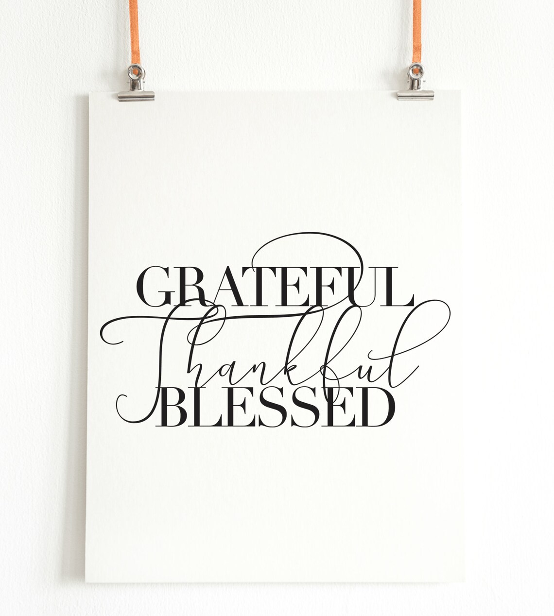 Grateful Thankful Blessed Printable Sign Thanksgiving Decor - Etsy ...