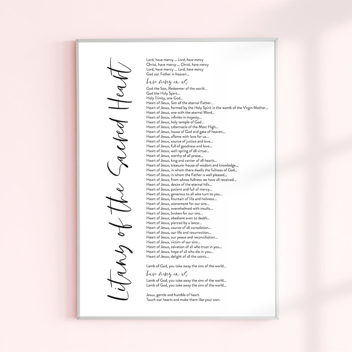 Litany of the Sacred Heart of Jesus Prayer Printable Sacred Heart
