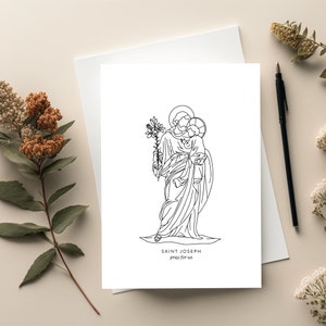 Catholic Greeting Card Printable - St Joseph Card Print, Catholic ...
