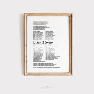 Litanei von Loreto Gebet zum Ausdrucken - Litanei der Jungfrau Maria Gebetsdruck, katholischer digitaler Gebetsdruck, Litanei Gebet zum ausdrucken