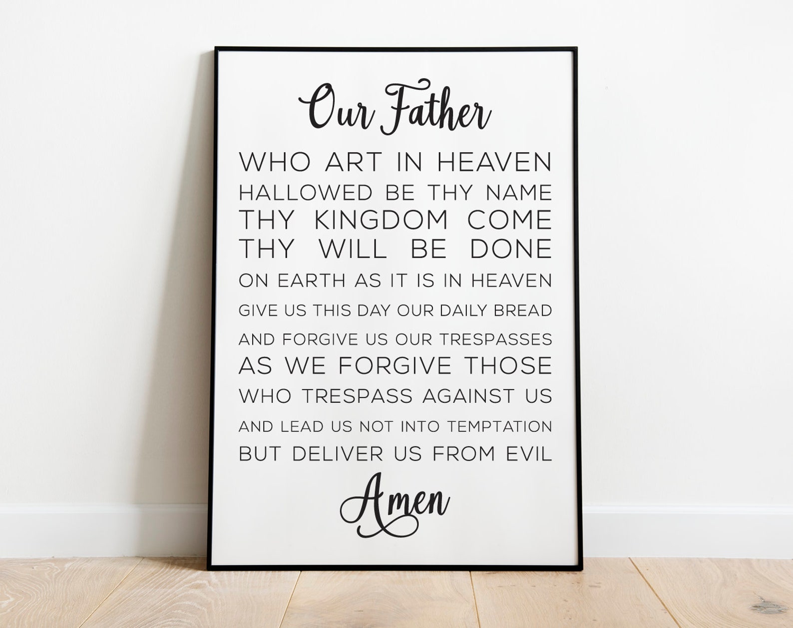 Printable Our Father Prayer The Lords Prayer Catholic Etsy