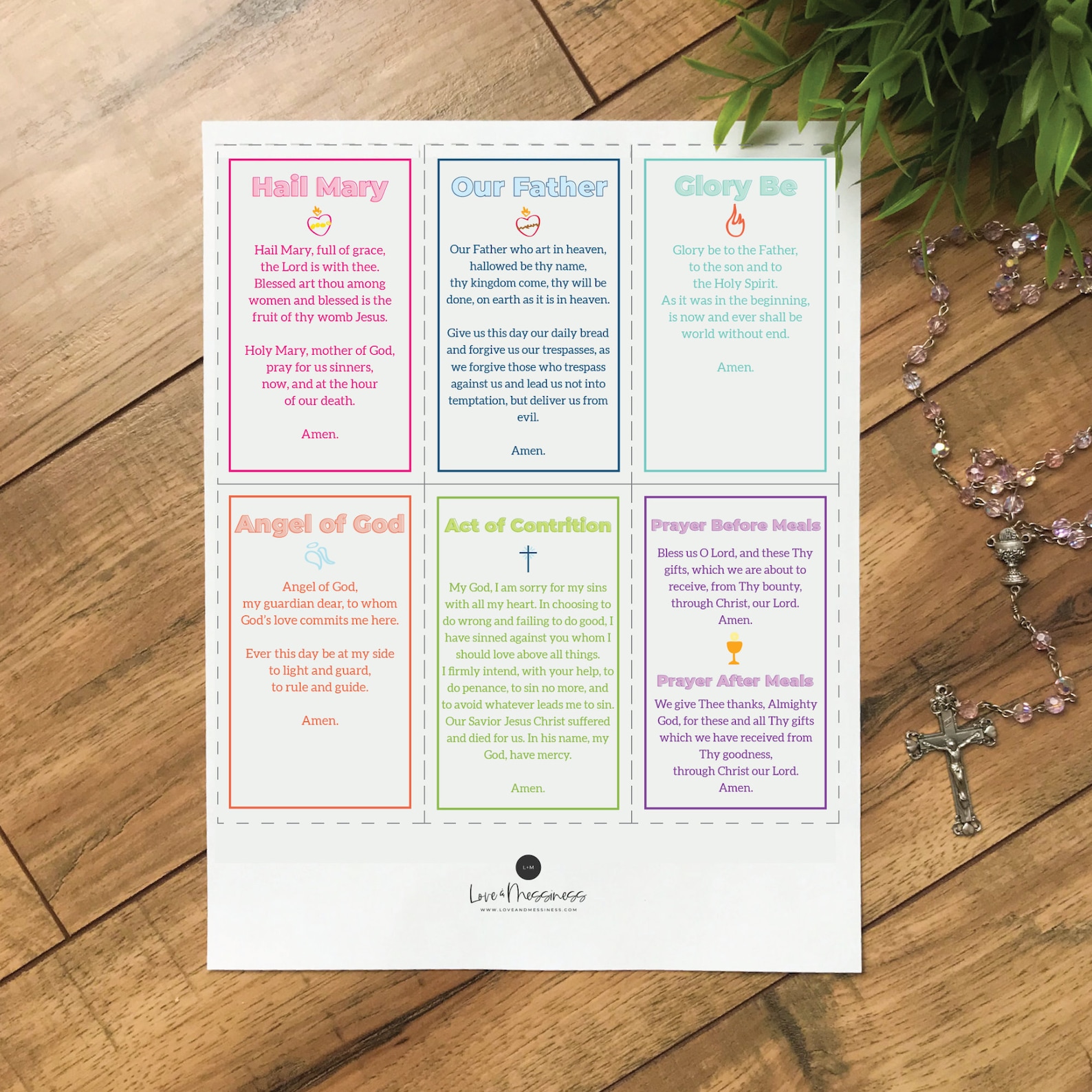 Catholic Kids Prayer Cards – Set of 6 Printable Prayers (PDF) - Etsy