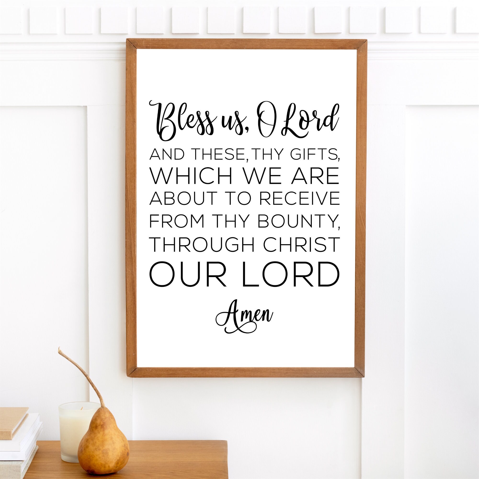 Bless Us O Lord Prayer Printable Wall Art Grace Before | Etsy