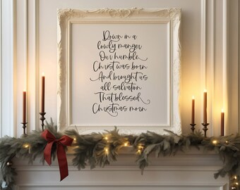 Christian Christmas Printable - Go Tell It On The Mountain Christmas Song Print, Christian Christmas Print, Christmas Lyric Printable Art