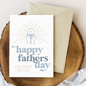 Cartão de felicitações para padre católico para impressão, Cartão de felicitações para padres para impressão, Cartão de felicitações católico, Cartão de dia dos pais, Papelaria religiosa