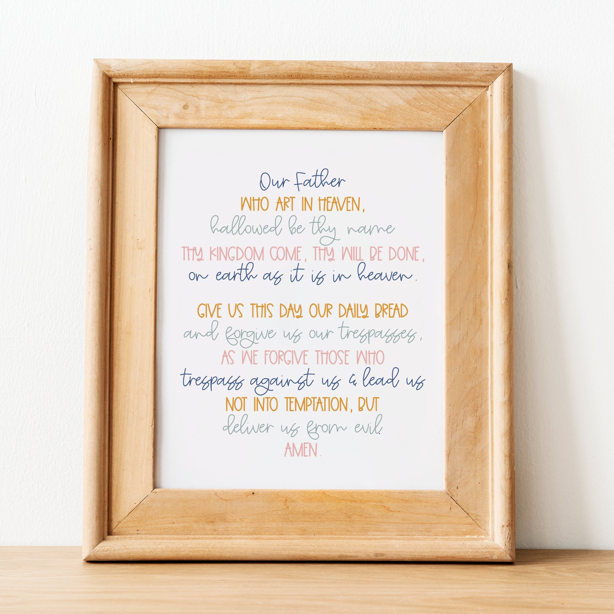 Our Father Prayer Printable for Kids the Our Father Prayer - Etsy