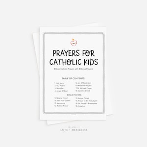 Gebete für katholische Kinder Printable Prayer Packet - Anfänger katholische Gebete für Kinder, druckbare Gebete PDF, katholische Schule, Homeschool