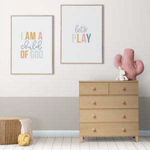 Let's Play Printable Wall Art Nursery Decor, Playroom Wall Art, Children's Bedroom Decor, Preschool Printable Wall Art, Homeschool Print image 5