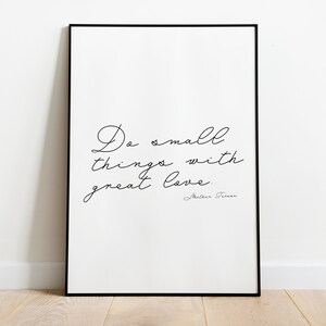 Mother Teresa Quote Printable Wall Art Handwritten Saint Teresa of ...