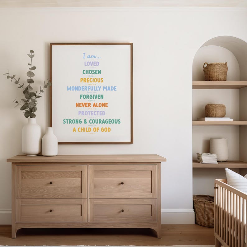 bible affirmations for kids in a nursery
