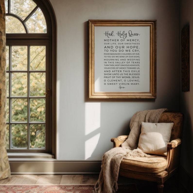 Hail Holy Queen Prayer Print – Catholic Home Decor (digital Download ...