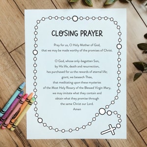 How to Pray the Rosary Catholic Kids Printable -rosary Closing Prayer ...