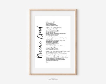 Nicene Creed Printable Wall Art -- Catholic Prayer, Catholic Wall Art, Catholic Home Decor, Printable Prayer Wall Art, INSTANT DOWNLOAD