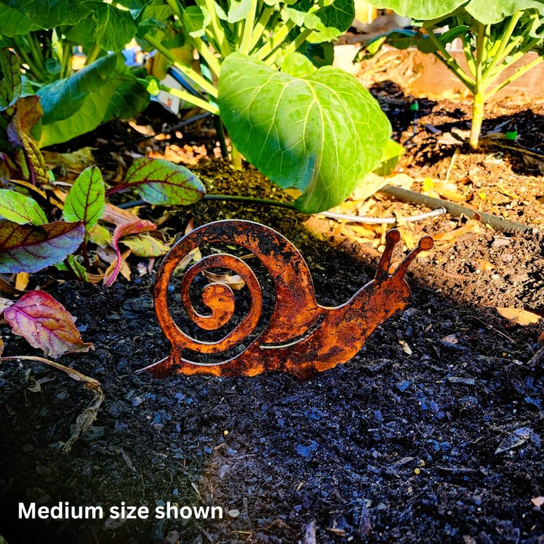Metal Snail Shell Handmade Metal Snail Garden Art - Rusted Garden Decor - Etsy