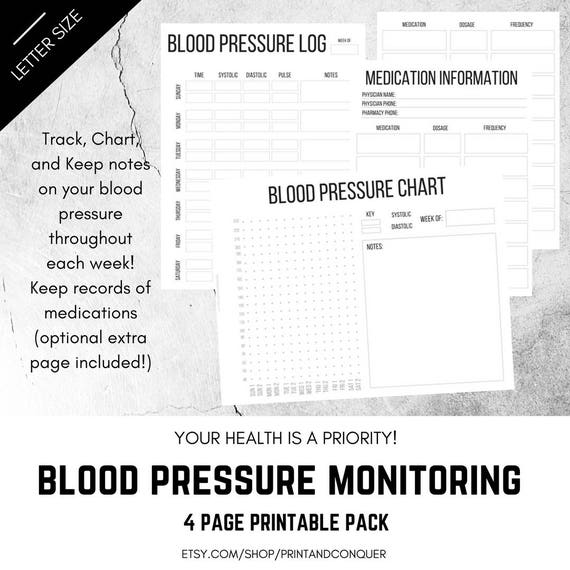 Blood Pressure Monitoring Chart