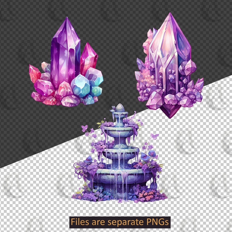 Purple Fairy Collections Clipart Set - PNG Instant Download Commercial ...