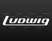 Ludwig Modern drums logo replacement for Bass Drum head - Die Cut - no background