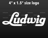 Ludwig vintage 4 quot drums logo replacement for Bass Drum head - Die Cut - no background