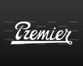 Premier Vintage logo replacement for Bass Drum head - Die Cut - no background