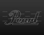 Pearl Drums quot Outlline quot logo replacement for Bass Drum head - Die Cut - no background