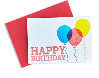 Letterpress Birthday Card Happy Birthday Lovely Flourish - Etsy