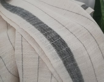 Artisan Pure Cotton Black/Cream Traditional Handwoven Towel/ decorative Throw , Shawl, Large Wrap 41"x77"  Oversized Towel