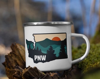 PNW Washington state Enamel Mug
