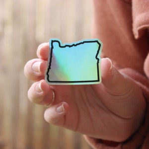 Oregon holographic sticker, OR state, vinyl sticker, holographic vinyl, beaver state, 541, 503, state stickers, pnw