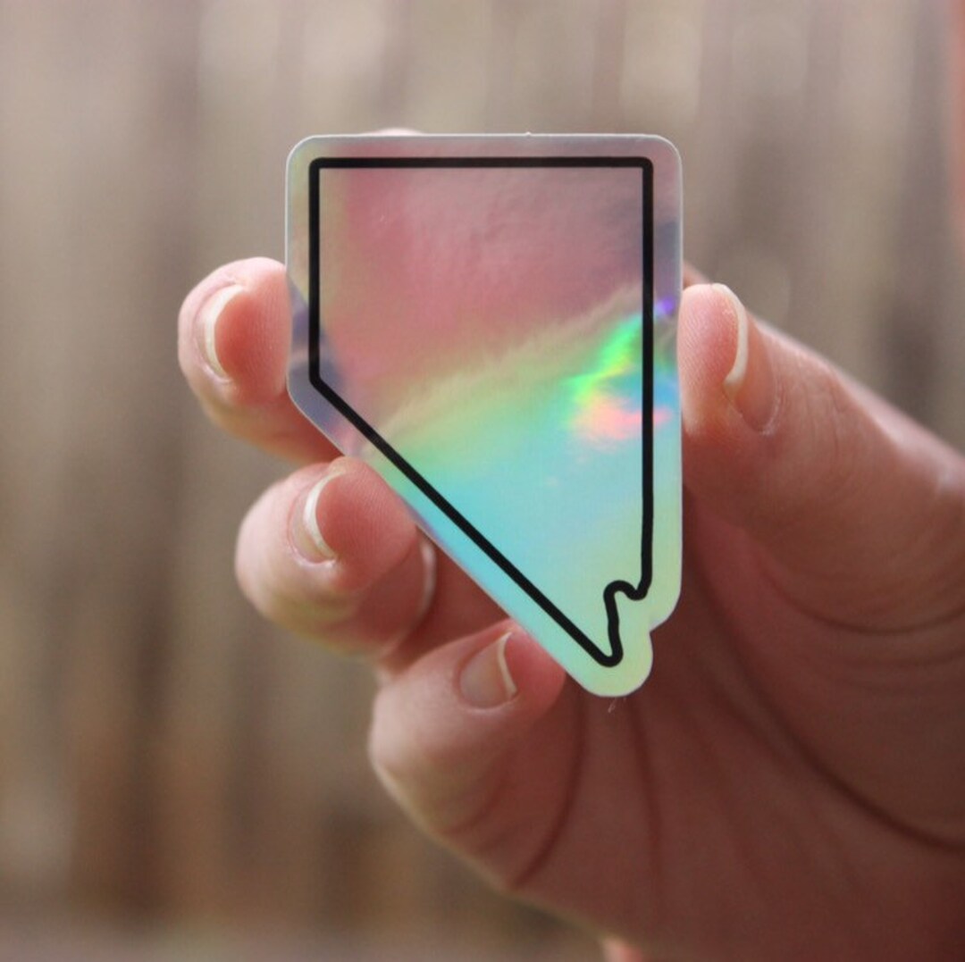 Nevada State Holographic Vinyl Sticker, Vinyl Sticker, Waterproof ...