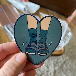 Birkenstocks and socks heart sticker image 1