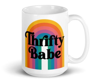 Thrifty Babe white glossy mug