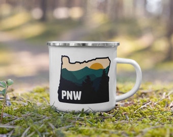 PNW Oregon Enamel Mug