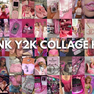 Pink Y2K Wall Collage Kit, (DIGITAL DOWNLOADS), 46 pcs, 4 x 6, Bougie  Pink Wall Collage Kit, Baddie room decor, y2k room decor