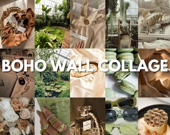 Earthy Boho Wall Collage Kit, Tropical Indie Art (4x6 in) (Digital Download)