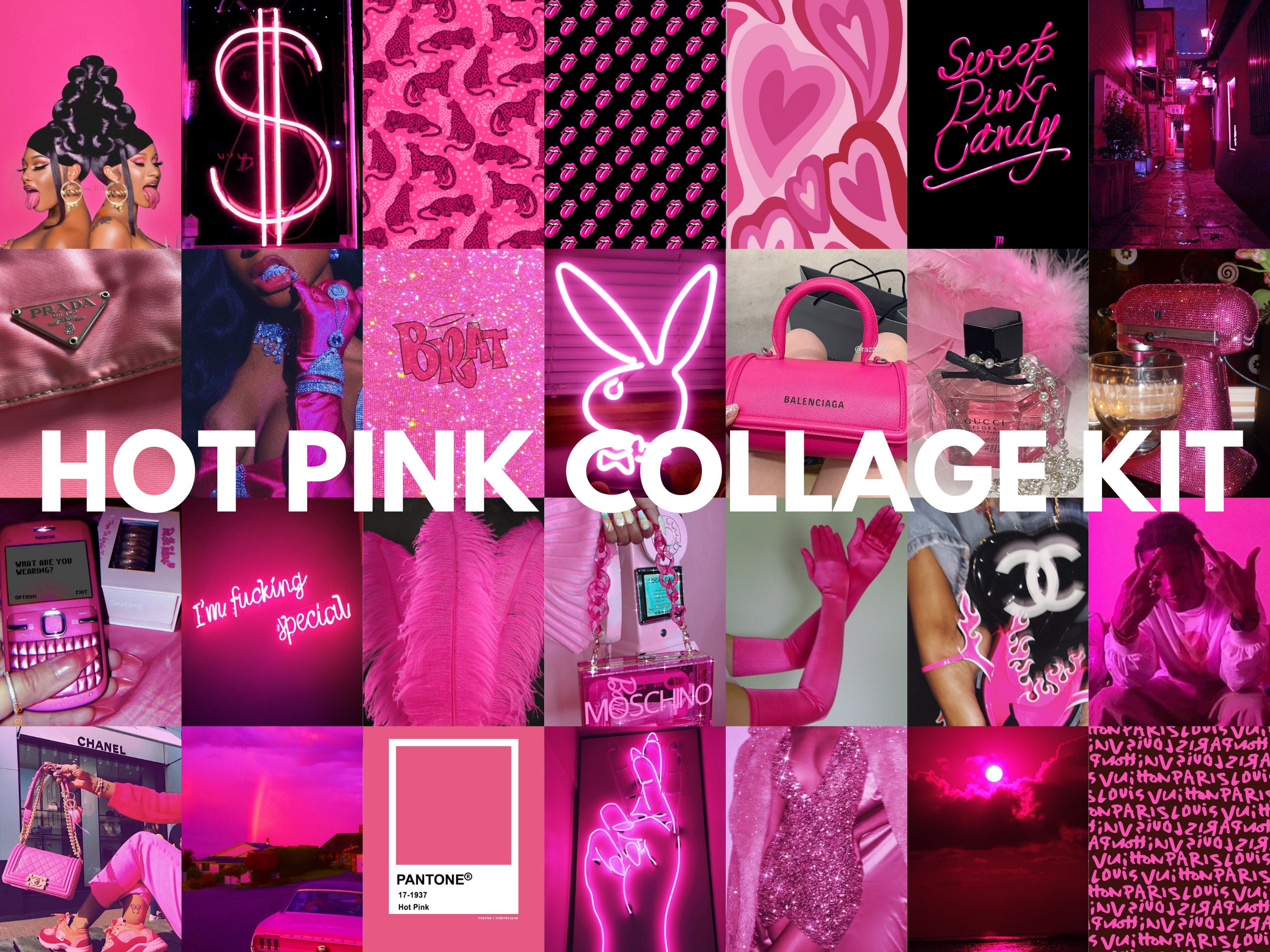 Pink Y2K Wall Collage Kit DIGITAL DOWNLOADS 46 Pcs 