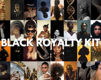 Kit de collage estético Black Royalty / Arte mural Melanin (Descarga digital)