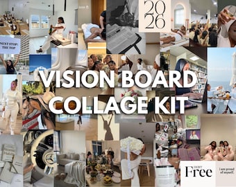 Kit imprimible para tablero de visión 2026 / 75 imágenes estéticas / Tablero de visión de fe, bienestar, amistad y estilo de vida / Descarga digital