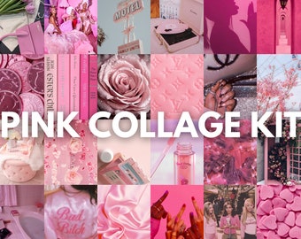 Boujee Pink Paradise Aesthetic Wall Collage Kit , Pink Photo Wall Collage Kit , Pink Aesthetic (65 Pink Photos) DIGITAL