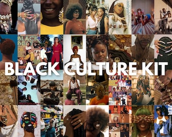 Black Culture Aesthetic-collagekit: 60 digitale foto's (digitale download)