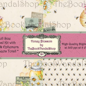 Honey Blossom: BIG Digital Journal Kit comprenant des pages, des éphémères et des embellissements; Kit de journal indésirable imprimable par The Book Vandal Shop