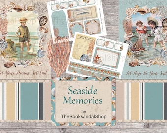 Seaside Memories: Digital Journal Kit Including Pages, Ephemera, & Embellishments; Printable Junk Journal Kit by The Book Vandal Shop