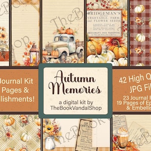 Recuerdos de otoño: GRAN kit de diario con temática de otoño que incluye páginas, material efímero y adornos; kit de diario basura imprimible de The Book Vandal Shop