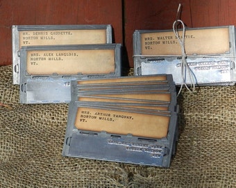 6 ANTIQUE ADDReSS PLATES/ Address-O Graph Plates/3 CANADiAN/3 VERM0NT or NH