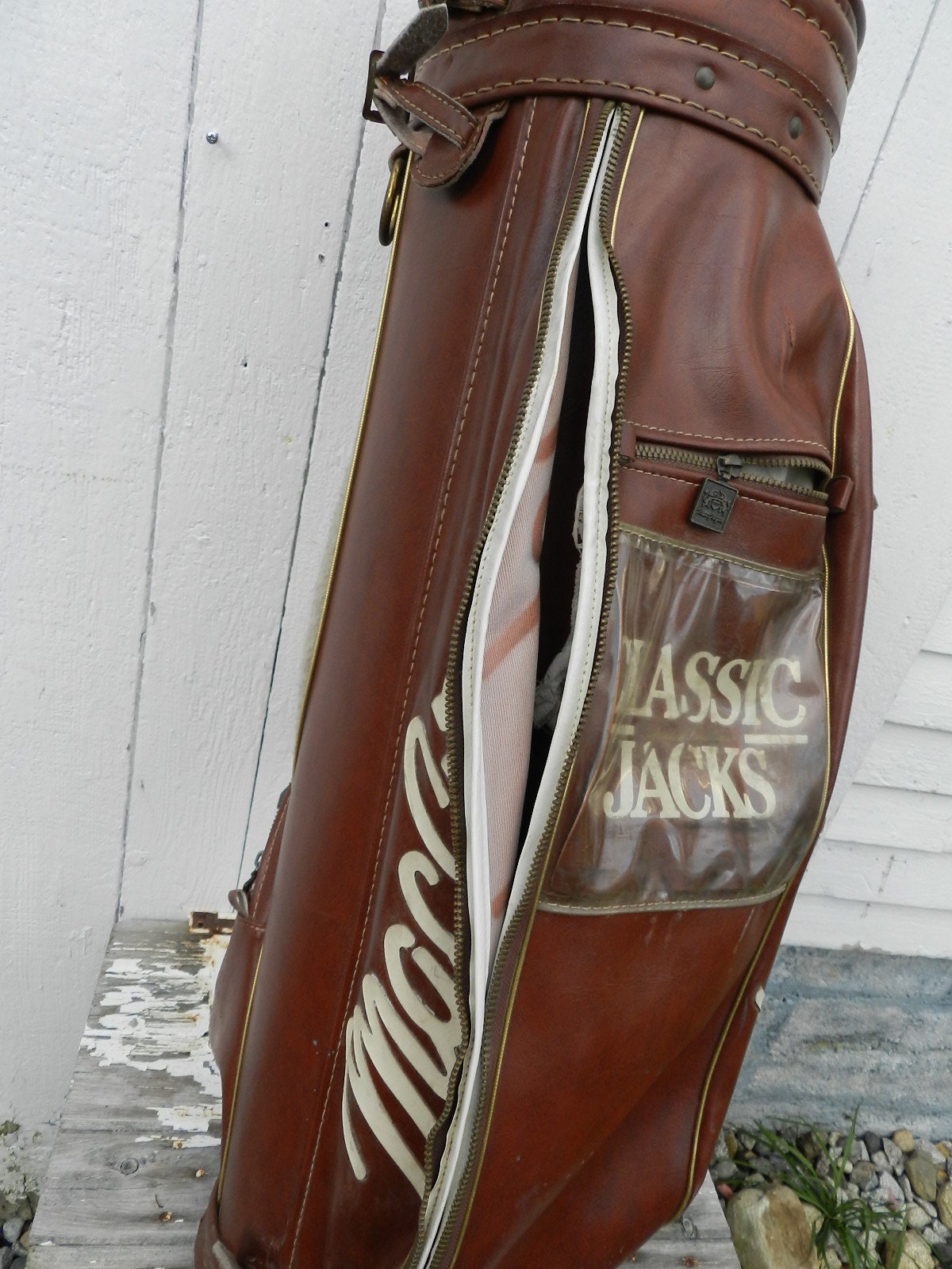 Vintage Wilson Professional Black Leather Golf Bag